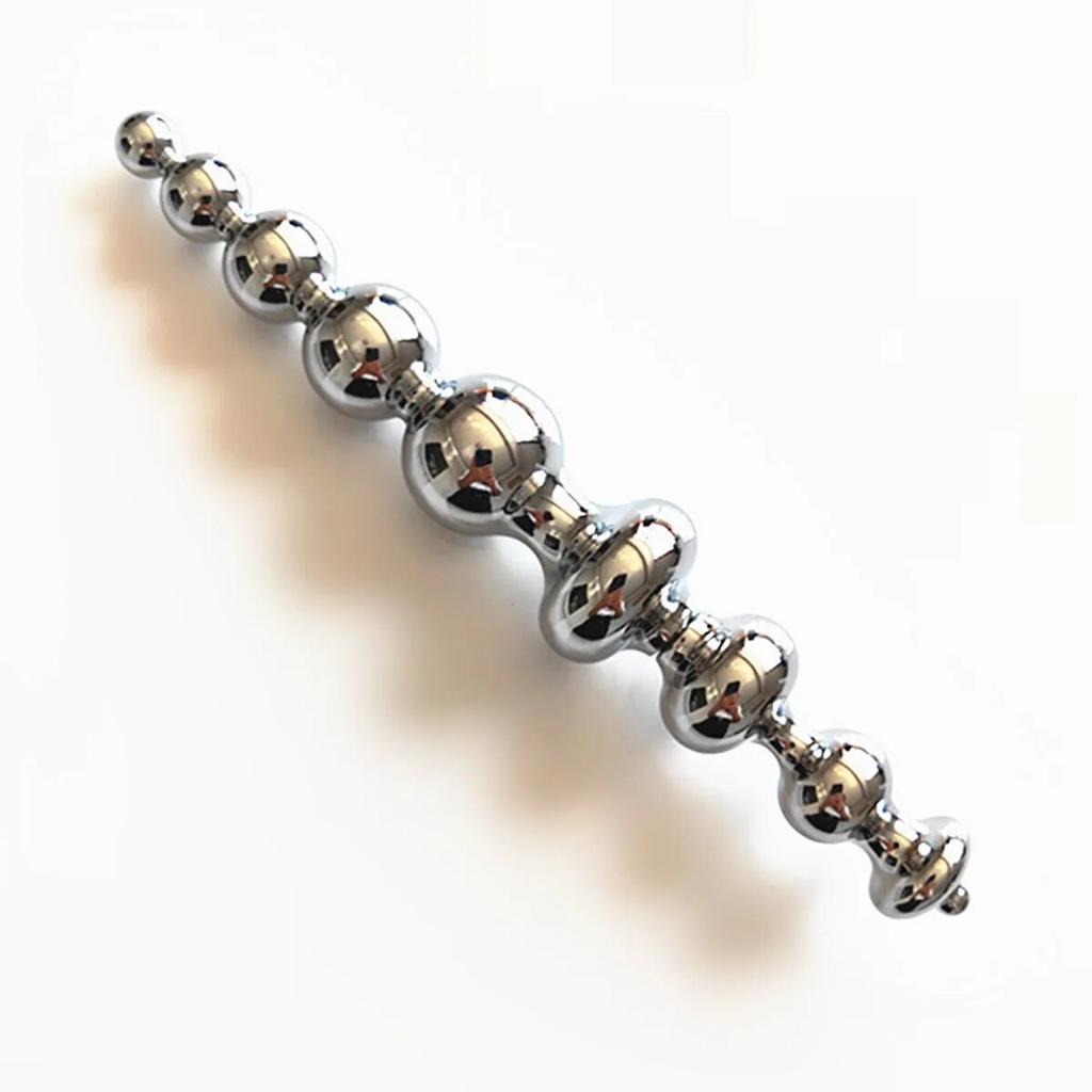 Duplex Multifunction Metal Beads Butt Plug with Moveable Fake Dildo G Spot Wand for Women Prostate Massager Vaginal Sex Toys