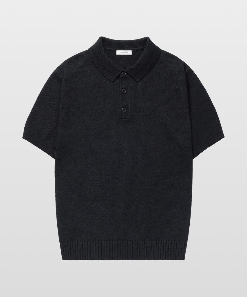 MANNERGRAM Upw Washable Cotton Polo Short Sleeve Knit Black