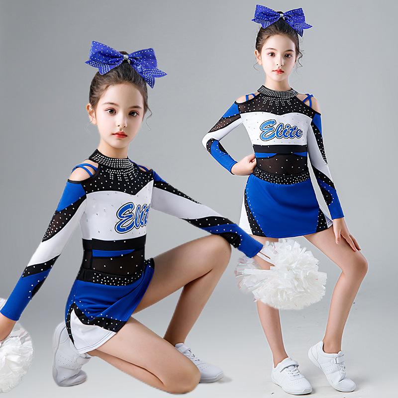 Girls' Long Sleeve Cheerleading Performance Costume for Competitions