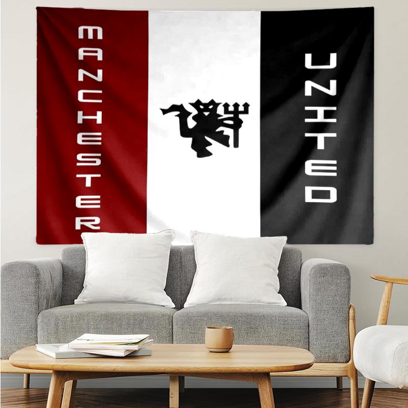 Manchester United Print Tapestry, Backdrop, Easy Setup, Ideal for Bedroom, Office & Living Room, with Aesthetic Wall Hanging Decor.