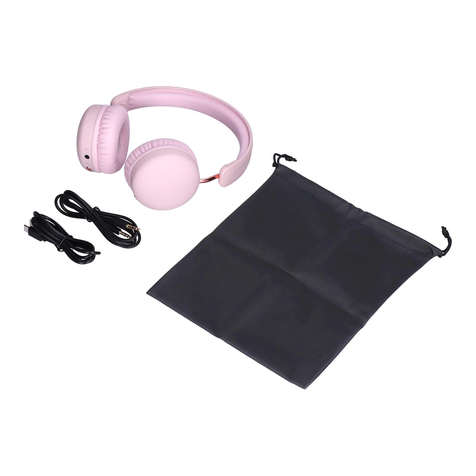 

Беспроводные Bluetooth-наушники, складные, накладные, с глубокими басами, беспроводные гарнитуры с шумоподавлением розовый