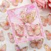 20pcs/pack PET Gilded Butterfly Stickers DIY Scrapbooking Collage Supplies Creative Decor Stationery Aesthetics Stickers