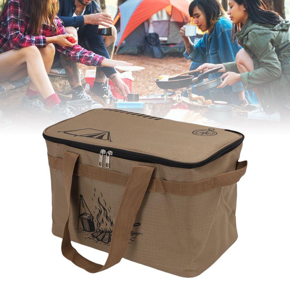 Waterproof Camping Storage Bag 600D Oxford Fabric Picnic Organizer Bag Cookware Organizer Bag BBQ