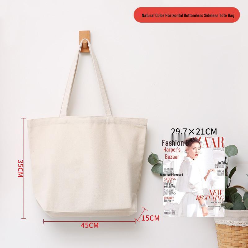 Black Canvas Tote Bag with Logo Print - Eco-friendly for Students