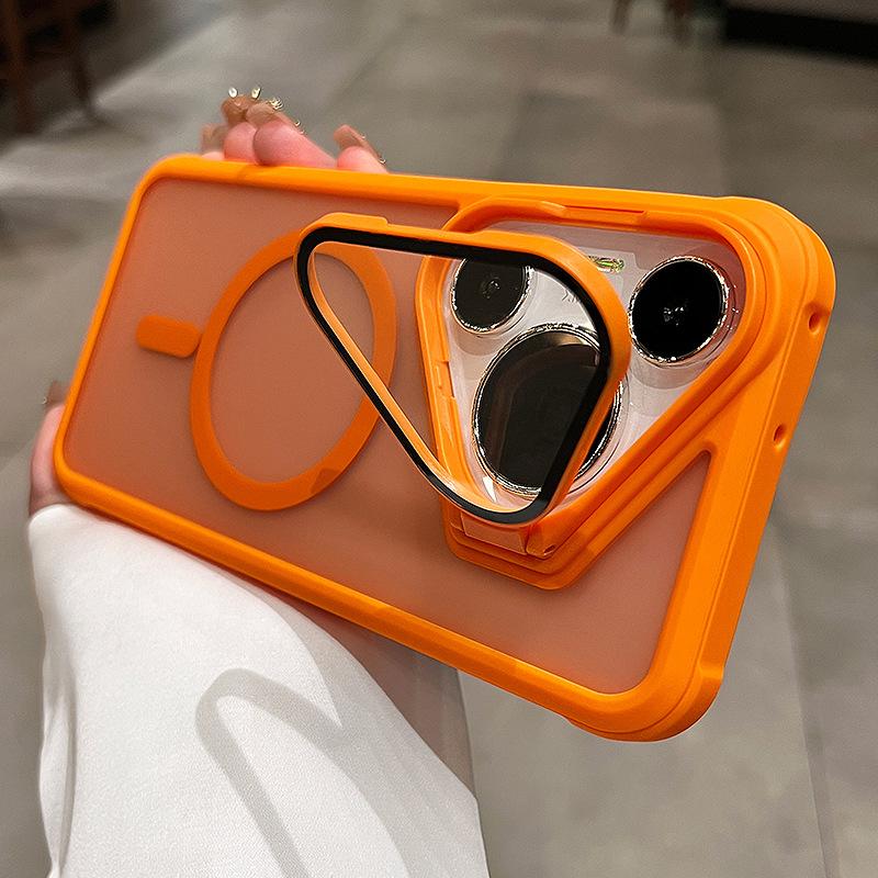 Applicable To Huawei Pura70pro Mobile Phone Case New Lens Frame Bracket P70Pro   Magnetic Matte Anti Fall