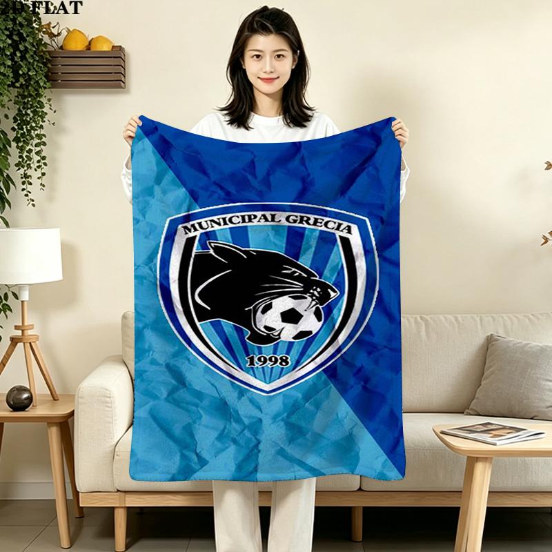 Municipal Grecia Print Flannel Blanket High Quality Warm Comfortable Cover for All Seasons Perfect for Gifts Home Decor
