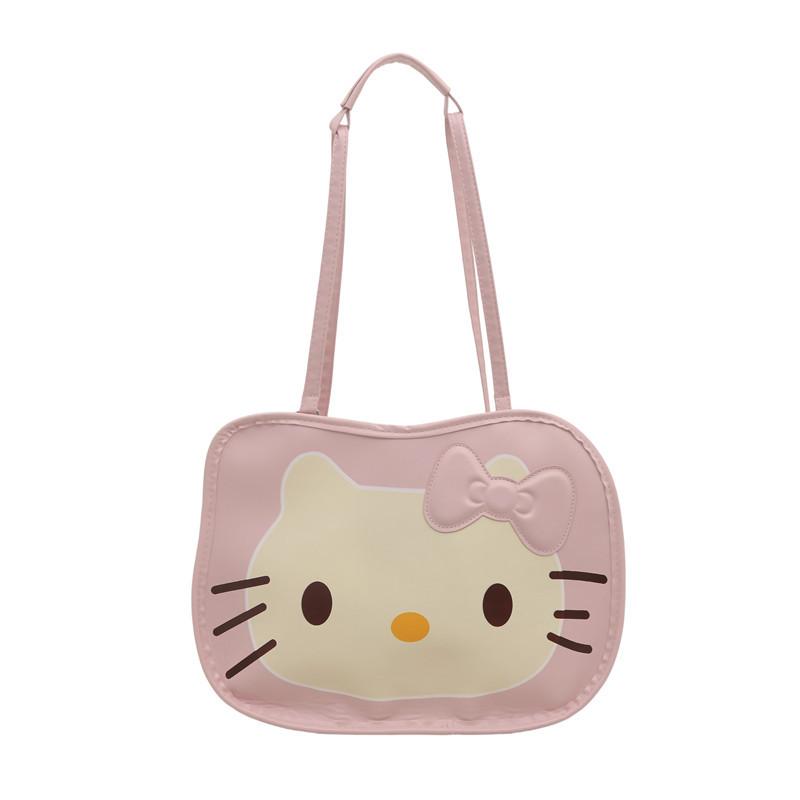 

Милая универсальная наплечная сумка однотонная с мультяшным котом рюкзак для поездок на работу студенческая большая вместимость сумка для учебников подарок для друга