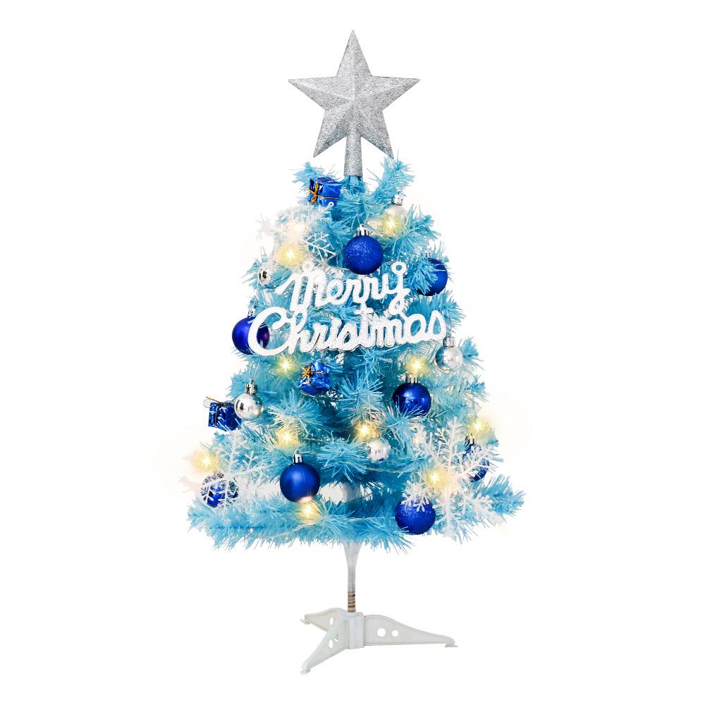 New Style Mini Blue Christmas Tree Set - 45cm/60cm Desktop Decoration