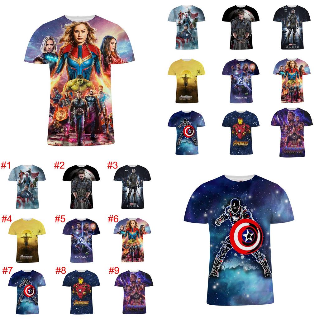 Avengers 4 Endgame T-shirt Superhero 3d Short Sleeve Stylish Casual Tee Top