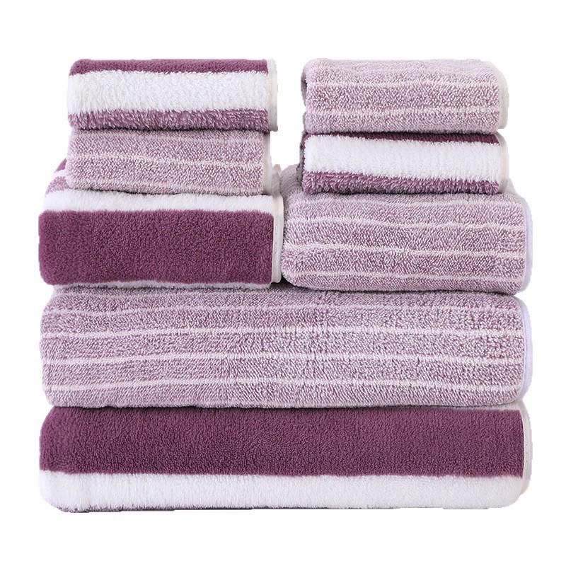 Set de 8 prosoape: Prosoape Groase Absorbante pentru Baie, Față și Păr din Fleece de Corali pentru Adulți și Copii