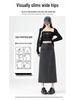 Gray High-End Slimming Skirt for Women - Spring 2026 Arrival, Versatile Temperament, Slit, Hip-Hugging, Mid-Length Skirt