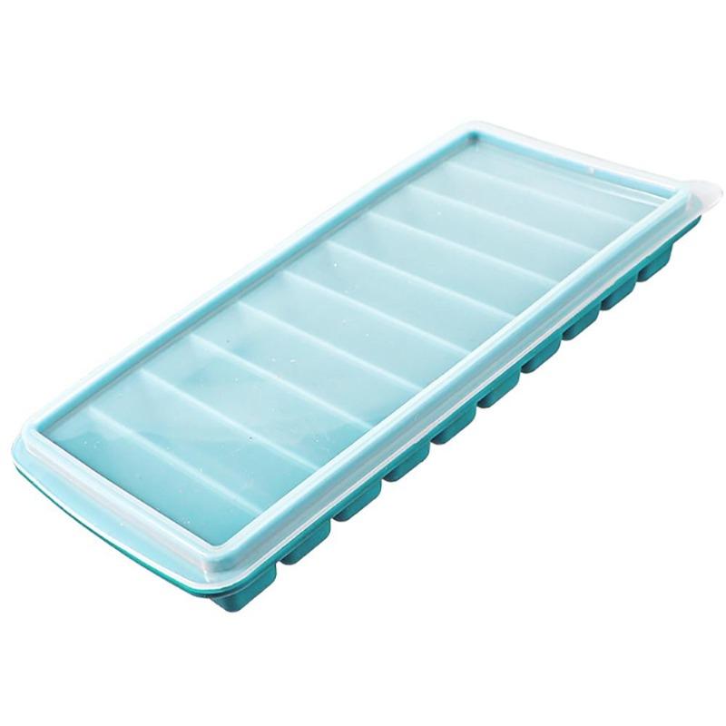 

Ice Cube Tray Long Ice Stick Tray Silicone with Lid Rectangular Narrow Stick Easy Release Ice Mold for Juice Cocktail Bar Tools зелёный