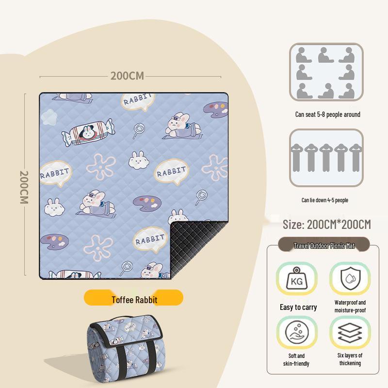 Extra Large Outdoor Camping and Beach Mat – Portable, Moisture-proof, Thickened 3m Picnic Cushion.