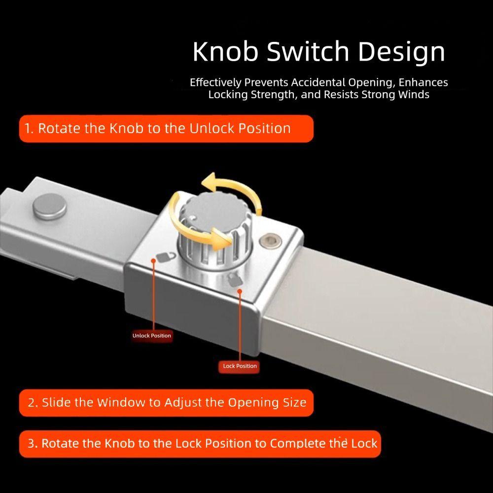 Telescopic Wind Support Stainless Steel Window Restrictor 1 Pcs Sliding Support Casement Window