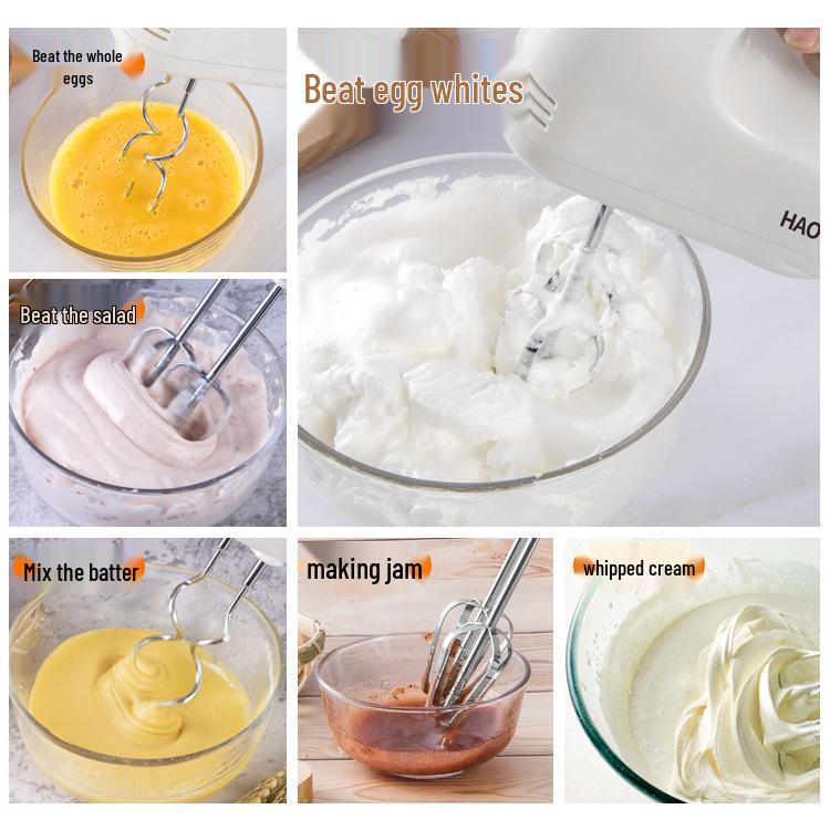 Compact Handheld Electric Blender & Egg Beater for Whipping, Baking, and Kneading Dough.