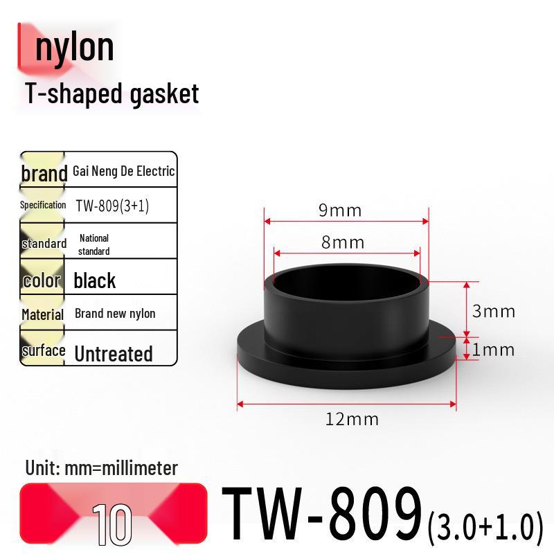 T-Shaped Nylon Gasket Ring Screw Shaft Sleeve with Concave-Convex Insulation Pad M2