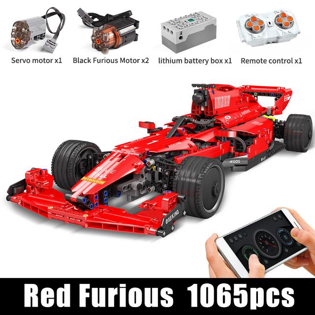 

MOLD KING 18024 техническая скорость, автомобильные блоки, RC F1, супергоночные спортивные автомобили, строительные наборы, кирпичи, игрушки для детей, подарки бойфренду красный
