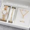 6PCS Luxury Rhinestone Women's Watch; Bracelet Set