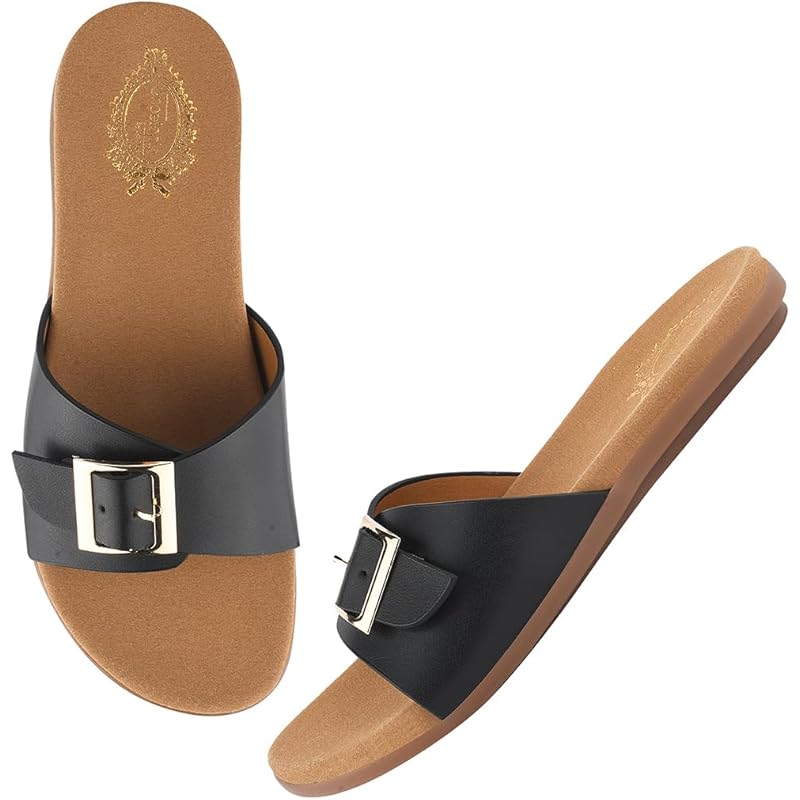 Shoetopia Slip-On Black Flats For Women /Eu38