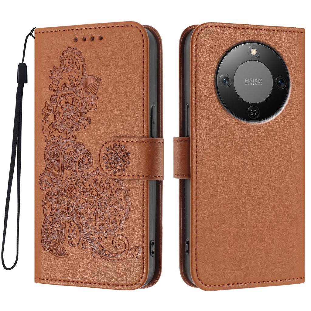 For Honor Magic8 Lite 5G/X9d 5G/X70 5G Phone Cases Mandala Flower Leather Wallet Mobile Cover with Strap