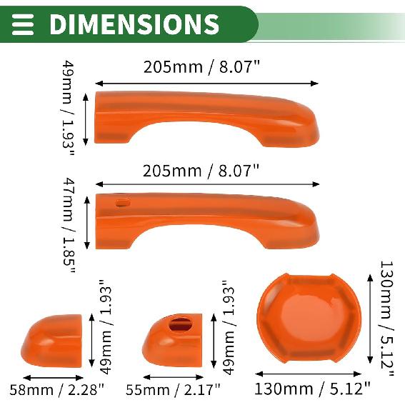 Motoforti Exterior Door Handle Cover Set, Decoration Trim for Jeep Renegade 2015-2021, ABS, Orange, 1 Set
