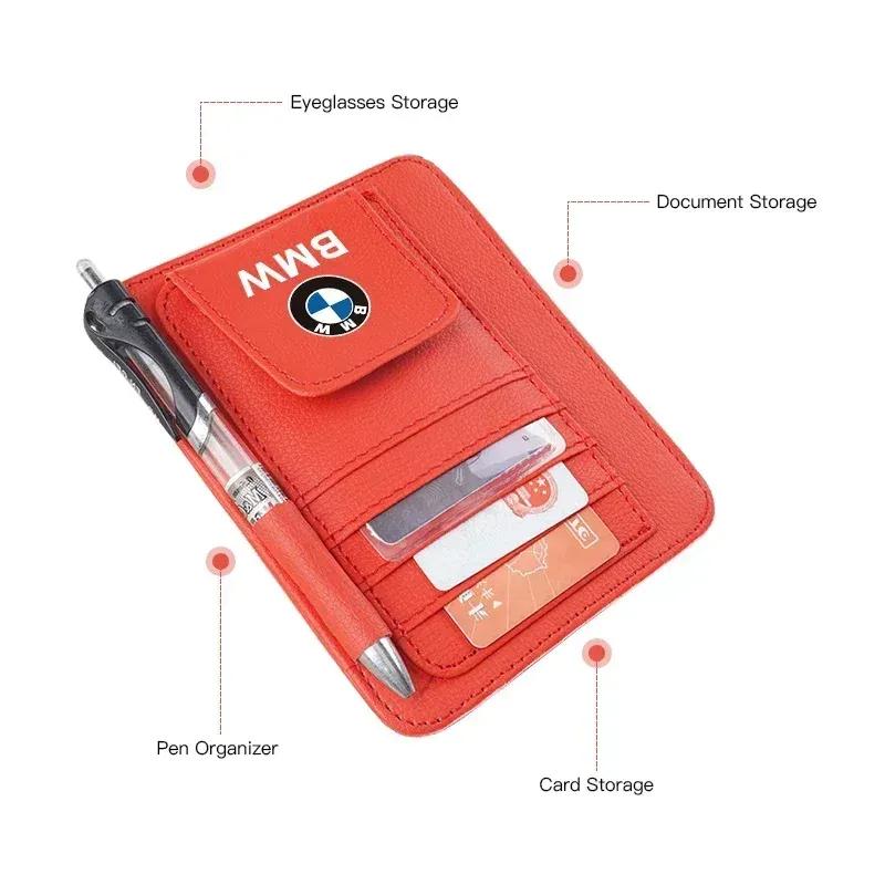 -Car Sun Visor Eyeglass Clip Wallet ID Card Storage Bag For BMW F12 F13 G30 G32 F34 F40 F45 F46 X1 X2 X3 X5 X4 X6 X7 F25 F26 G06