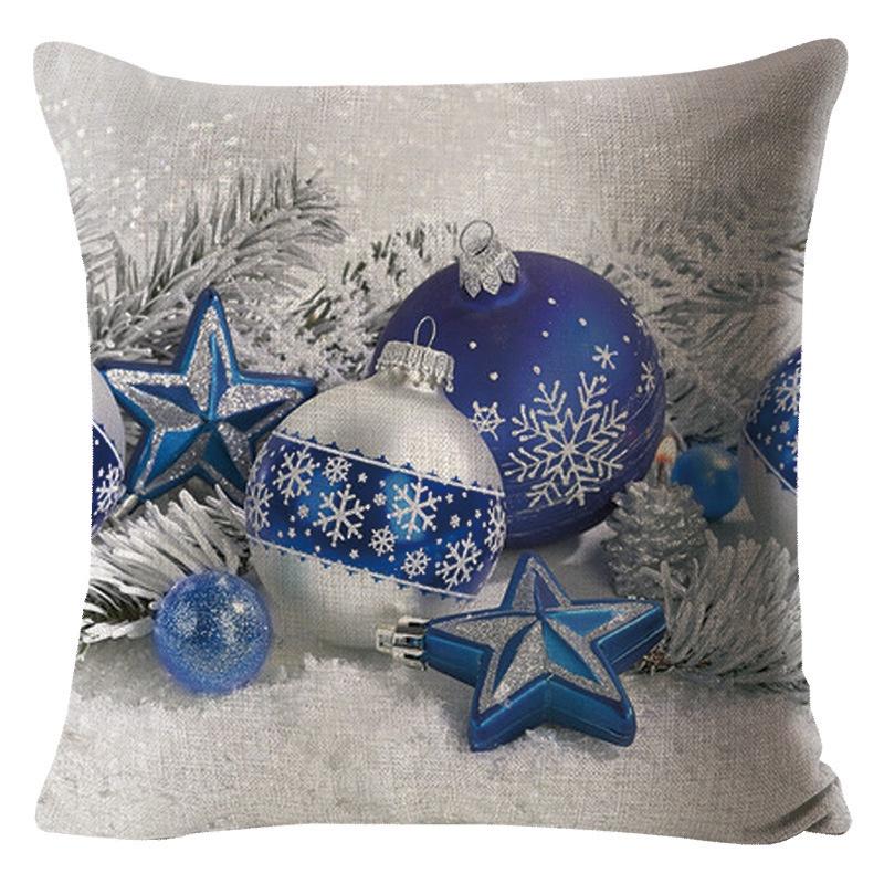 Luxurious 18" Merry Christmas Pillow Case Cotton Linen Cushion Cover For Home Decor