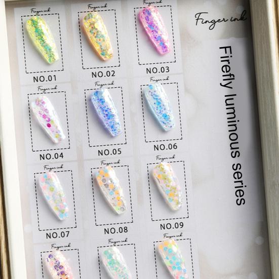 1 Box Gloss Art Effect Sequin Shiny Nail Luminous High Non-drop DIY Iridescent Firefly Style