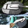 Extendable Car Dust Cleaning Kit with Soft Microfiber Head And Stiff Rim Brush Telescoping
