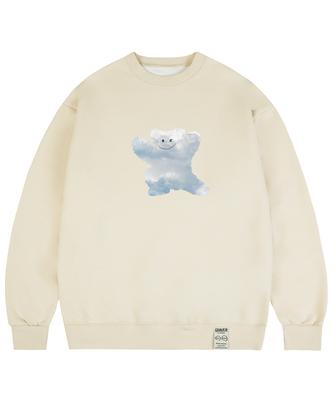 GRAVER [Unisex] Big Cloud Bear Smile Sweatshirt_Cream