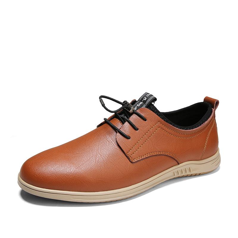 88 Men'S Shoes Casual Shoes Spring Low-Top Leather Dress Gentleman Casual Shoes Flat British Single Shoe Cover