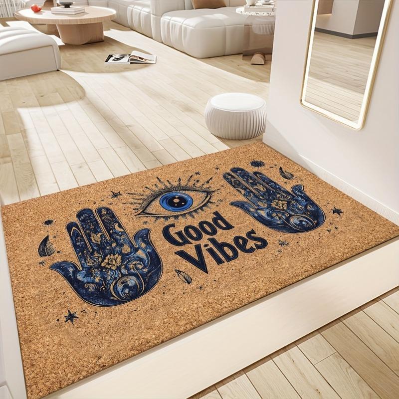 1pcs Non-Slip Door Mat Dirt Resistant Easy Clean Welcome Mat for Home Outdoor Entrance Bedroom Balcony Polyester Floor Rug