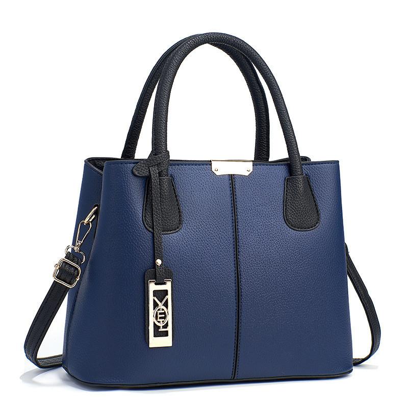 2023 Stylish Color Block Handbag Large Capacity Casual Shoulder Bag Cross-border Trendy Pu
