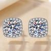 New 925 sterling silver Shiny Zircon Real Earrings Channel Cubic Zirconia Silver Stud Earrings for Women Jewelry