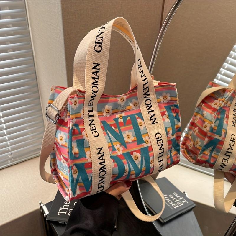 

Women s Casual Floral Print Crossbady Bag with Detachable Strap & Snap Closure Durable Everyday Tote for Shopping, Work,Versatile Handbag