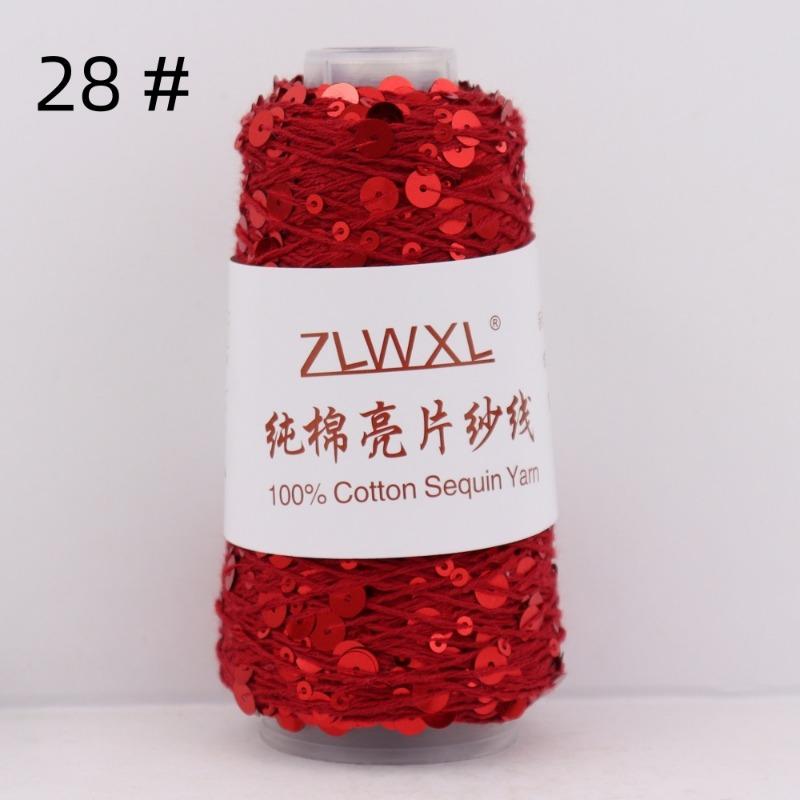 1000g /3200M 100% Cotton Yarn 6mm+3mm Special Sequin Yarn DIY Knitted Garment Accessories Rag Doll Knitting Yarn