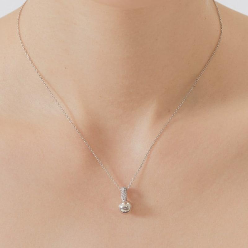 JYDDM 925 Circle Ball One-Point Necklace