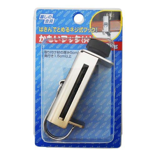 

Waki Sangyo Large Screw-Type Lintel Hook, for Wooden Frames and Desks, 1 Piece, Silver, 2kg Weight Capacity, 80 x 55 x 25mm, KH-002