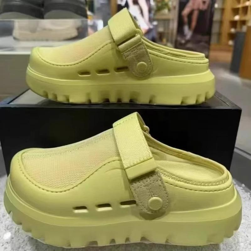 

Tasman thick-soled bag head half slippers women s outer wear spring and summer new sports and leisure one pedal beach sandals 40 жёлтый