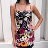 Vestido de tirantes de malla con flores tridimensionales de nuevo estilo de primavera, elegante, con empalme, bordado de industria pesada, falda corta