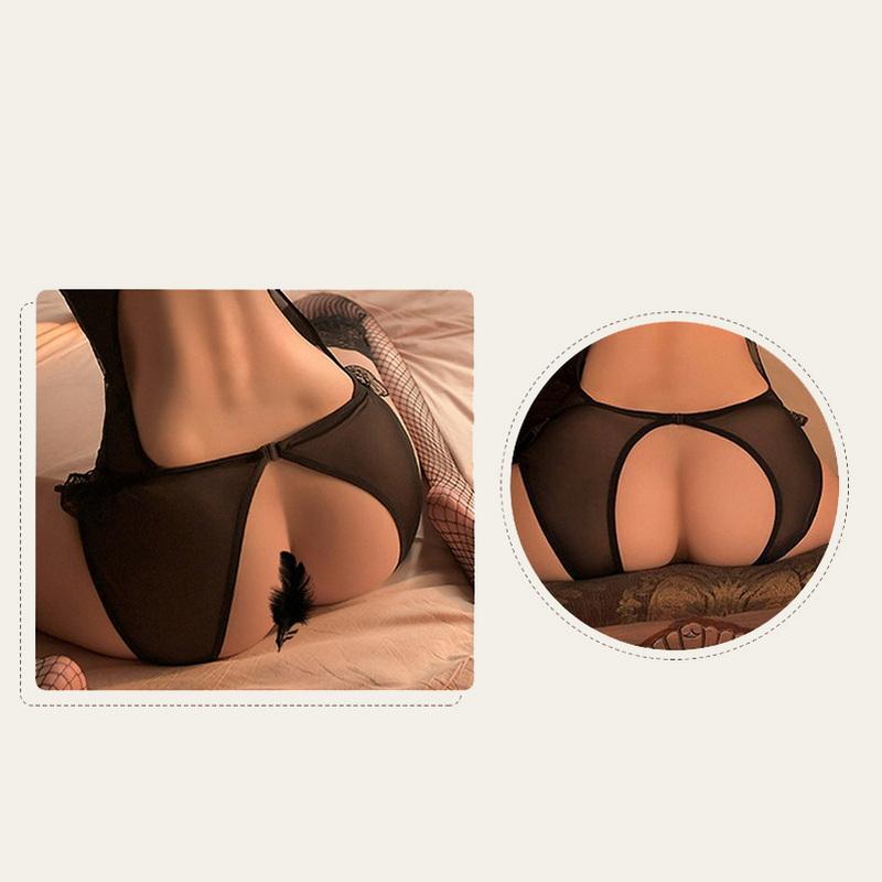 Erotisk undertøy Sexy kjole blonder nakne bryster perspektiv Voksen åpen fil i ett stykke Sexuniform Temptation Bodysuit