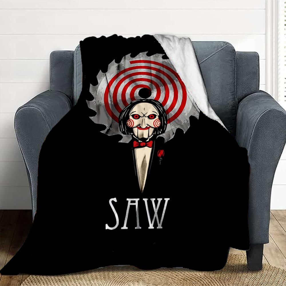 Saw Theme Flannel Blanket Throw Blanket Soft Warm Sofa Bed Camping Car home Decor Unique Christmas Gift C930163