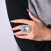 New Rectangular Ring - Fashionable Evening & Runway Style Adjustable Open Ring for Women