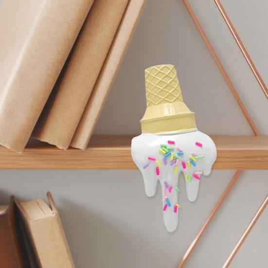 Melting Ice Cream Figurine Falling Ground Ice Cream Cone Resin Statue Sculpture Home Office Desktop Decoration Ornament
