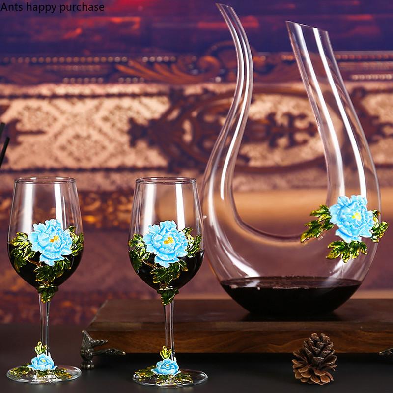 Goblet Red Wine Glass Set Crystal Glass Goblet Wine Decanter Flagon Wine Dispenser Barware Bar Sets Wine Set Exquisite Gifts