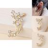 Modern Rhinestone Floral Fashion Earrings Gold Alloy With Embedded Stones For Giftgiving