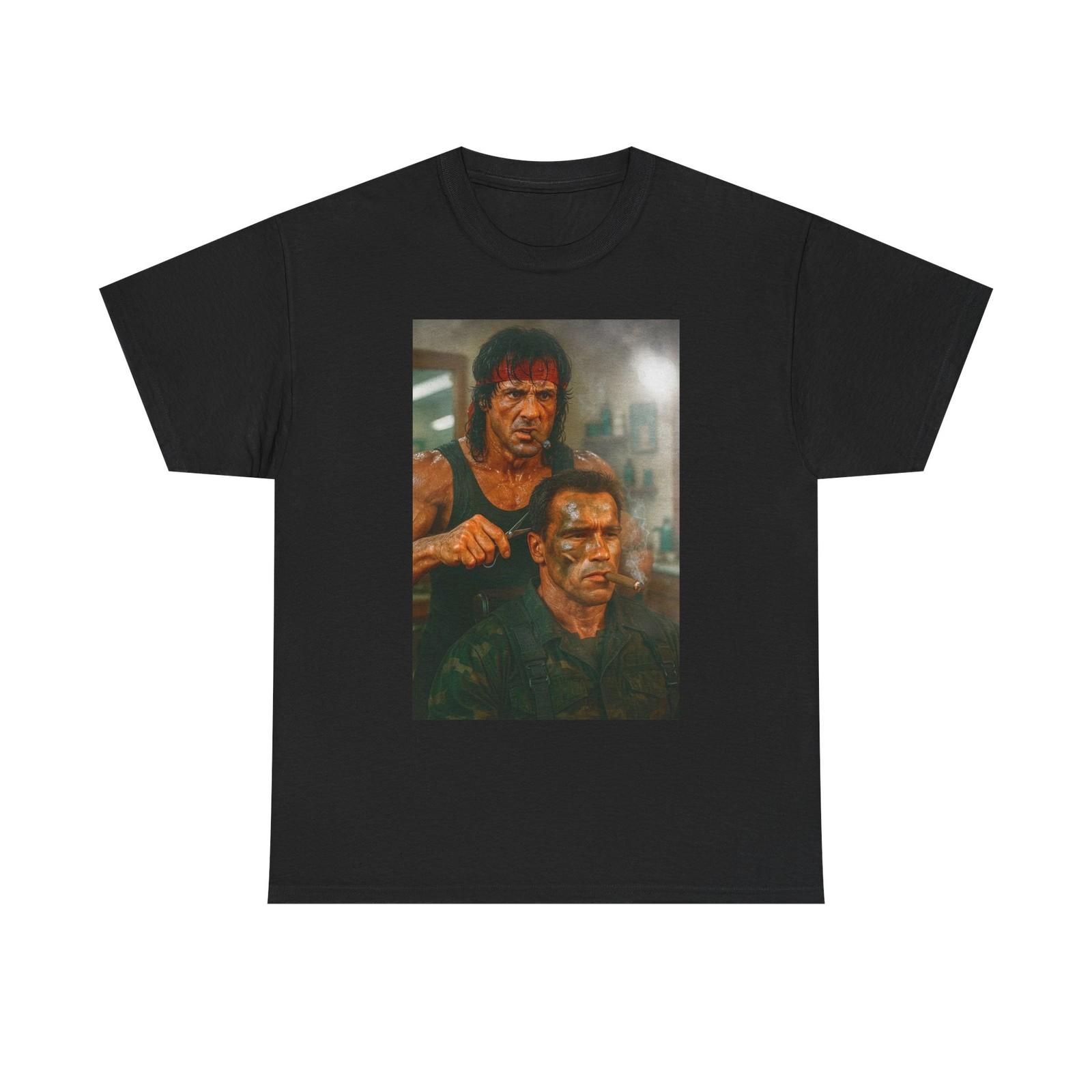 Rambo And Commando Funny Graphic T Shirt Vintage Unisex Heavy Cotton Tee S