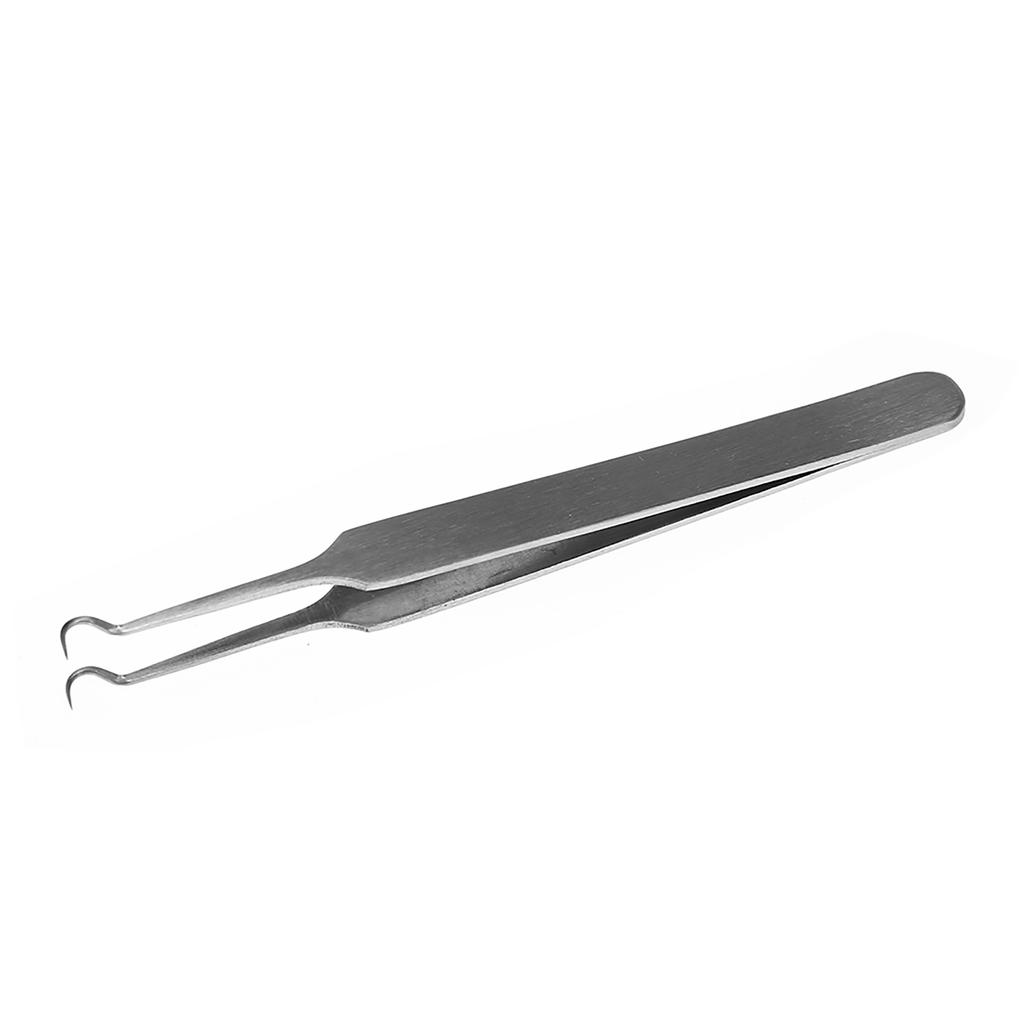 Stainless Steel Acne Blackhead Removal Tweezer Beauty Nipper Makeup Tool (Hooked Tip 8.7cm)