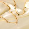 18K Gold Stainless Steel Snake Chain Necklace with Round Zircon, Women's Niche High-end Titanium Steel Clavicle Chain