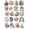 20Pcs/pack Cute Watercolor Wedding Rose Blossoms Stickers Scrapbooking Decoration Paper Stationery DIY Sticker School Supply